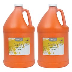 Little Masters Tempera Paint, Orange, Gallon, Pack of 2