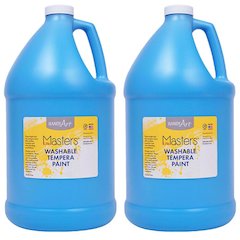 Little Masters Washable Tempera Paint, Light Blue, Gallon, Pack of 2