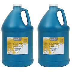 Little Masters Washable Tempera Paint, Turquoise, Gallon, Pack of 2