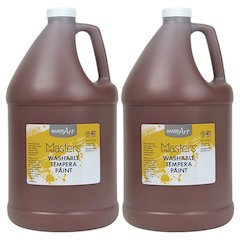 Little Masters Washable Tempera Paint, Brown, Gallon, Pack of 2