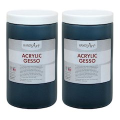 Acrylic Gesso, Black, 32 oz., Pack of 2