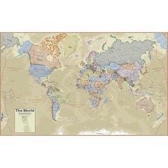 Boardroom Series World Laminated Wall Map