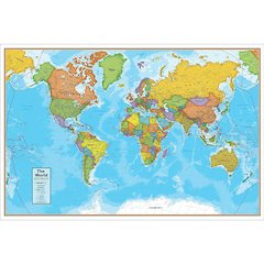 Blue Ocean World 24" x 36" Laminated Wall Map