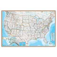 Contemporary USA 24" x 36" Laminated Wall Map