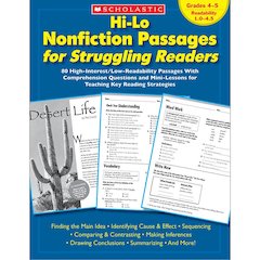 Hi-Lo Nonfiction Passages for Struggling Readers, Grades 4-5