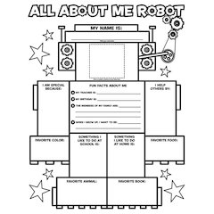 ALL ABOUT ME ROBOT GRAPHIC ORGANIZER POSTERS