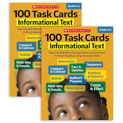 100 Task Cards: Informational Text Activity Book, Grade 4-6, Pack of 2