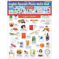 English-Spanish Photo Word Wall Bulletin Board Set