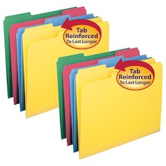 File Folders, Reinforced 1/3-Cut Tab, Letter Size, 4 12 Per Box, 2 Boxes
