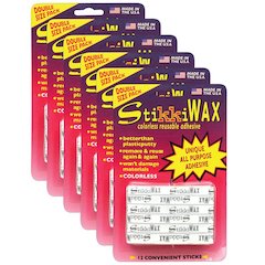 StikkiWAX Adhesive Bars/Sticks, 12 Per Pack, 6 Packs