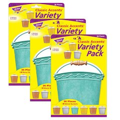 I Love Metal Buckets Classic Accents Variety Pack, 36 Per Pack, 3 Packs