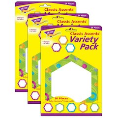 Color Harmony Hexa-swirls Classic Accents Variety Pack, 36 Per Pack, 3 Packs
