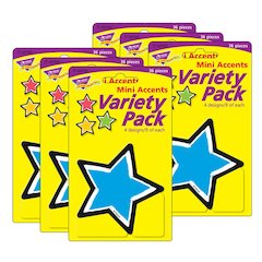 Bold Strokes Stars Mini Accents Variety Pack, 36 Per Pack, 6 Packs