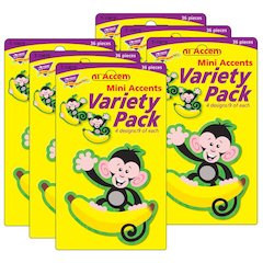 Monkeys and Bananas Mini Accents Variety Pack, 36 Per Pack, 6 Packs