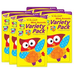 Owl-Stars! Mini Accents Variety Pack, 36 Per Pack, 6 Packs