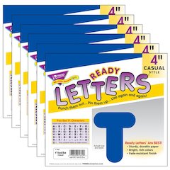 Royal Blue 4" Casual Uppercase Ready Letters, 6 Packs