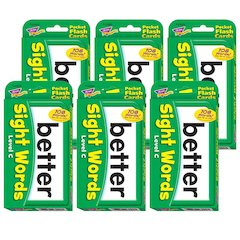 Sight Words – Level C Pocket Flash Cards, 6 Packs