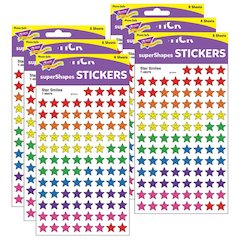 Star Smiles superShapes Stickers, 800 Per Pack, 6 Packs