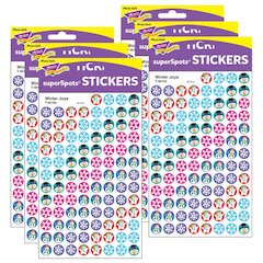 Winter Joys superSpots Stickers, 800 Per Pack, 6 Packs