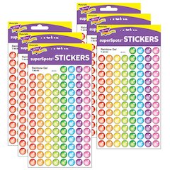 Rainbow Gel superSpots Stickers, 800 Per Pack, 6 Packs