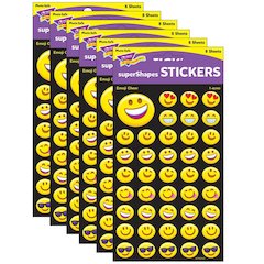 Emoji Cheer superShapes Stickers-Large, 336 Per Pack, 6 Packs