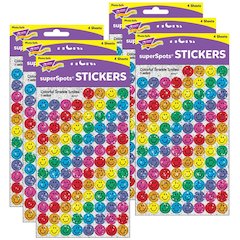 Colorful Smiles superSpots Stickers-Sparkle, 400 Per Pack, 6 Packs