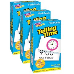 Telling Time Skill Drill Flash Cards, 3 Packs