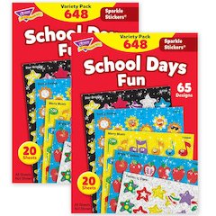 School Days Sparkle Stickers Variety Pack, 2 Packs