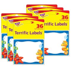 Sea Buddies Terrific Labels, 36 Per Pack, 6 Packs