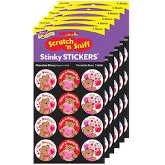 Friendship Bears/Chocolate Cherry Stinky Stickers, 48 Per Pack, 6 Packs