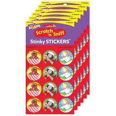 Holiday Pals/Peppermint Stinky Stickers, 48 Per Pack, 6 Packs