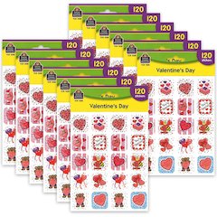 Valentines Day Stickers, 120 Per Pack, 12 Packs