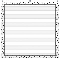 Black Painted Dots on White 7 Pocket Chart, 28" x 28"