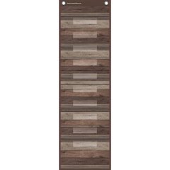 Dark Wood Design 10 Pocket File Storage Pocket Chart, 14" x 58"