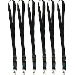 Black Lanyard, Pack of 6
