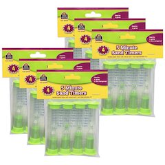 Sand Timers, Small, 5 Minute, 4 Per Pack, 6 Packs