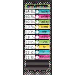 CHALKBOARD BRIGHTS 14 POCKET DAILY SCHEDULE POCKET CHART 13X34
