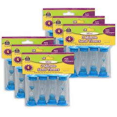 2 Minute Sand Timers, Mini, 4 Per Pack, 6 Packs