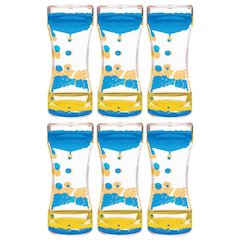 Blue & Yellow Liquid Motion Bubbler, Pack of 6