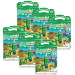 Awesome Animals Water Reveal Book, 6 Sets