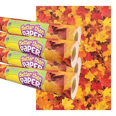 Fall Leaves Better Than Paper Bulletin Board Roll, 4' x 12', Pack of 4