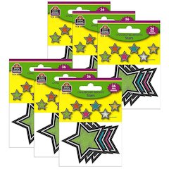 Chalkboard Brights Stars Mini Accents, 36 Per Pack, 6 Packs