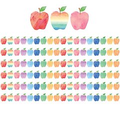 Watercolor Apples Die-Cut Border Trim, 35 Per Pack, 6 Packs