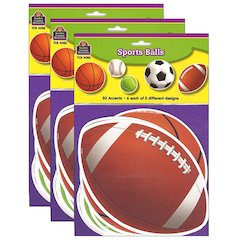 Sports Balls Accents, 30 Per Pack, 3 Packs