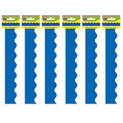 Blue Scalloped Border Trim, 35 Feet Per Pack, 6 Packs