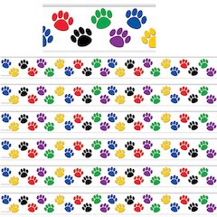Colorful Paw Prints Border Trim, 35 Feet Per Pack, 6 Packs