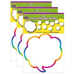 Speech/Thought Bubbles Accents, 30 Per Pack, 3 Packs