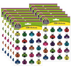 Colorful Ladybugs Stickers, 120 Per Pack, 12 Packs