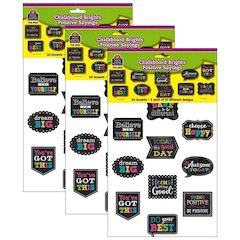 Chalkboard Brights Positive Sayings Accents, 30 Per Pack, 3 Packs