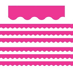 Hot Pink Scalloped Border Trim, 35 Feet Per Pack, 6 Packs